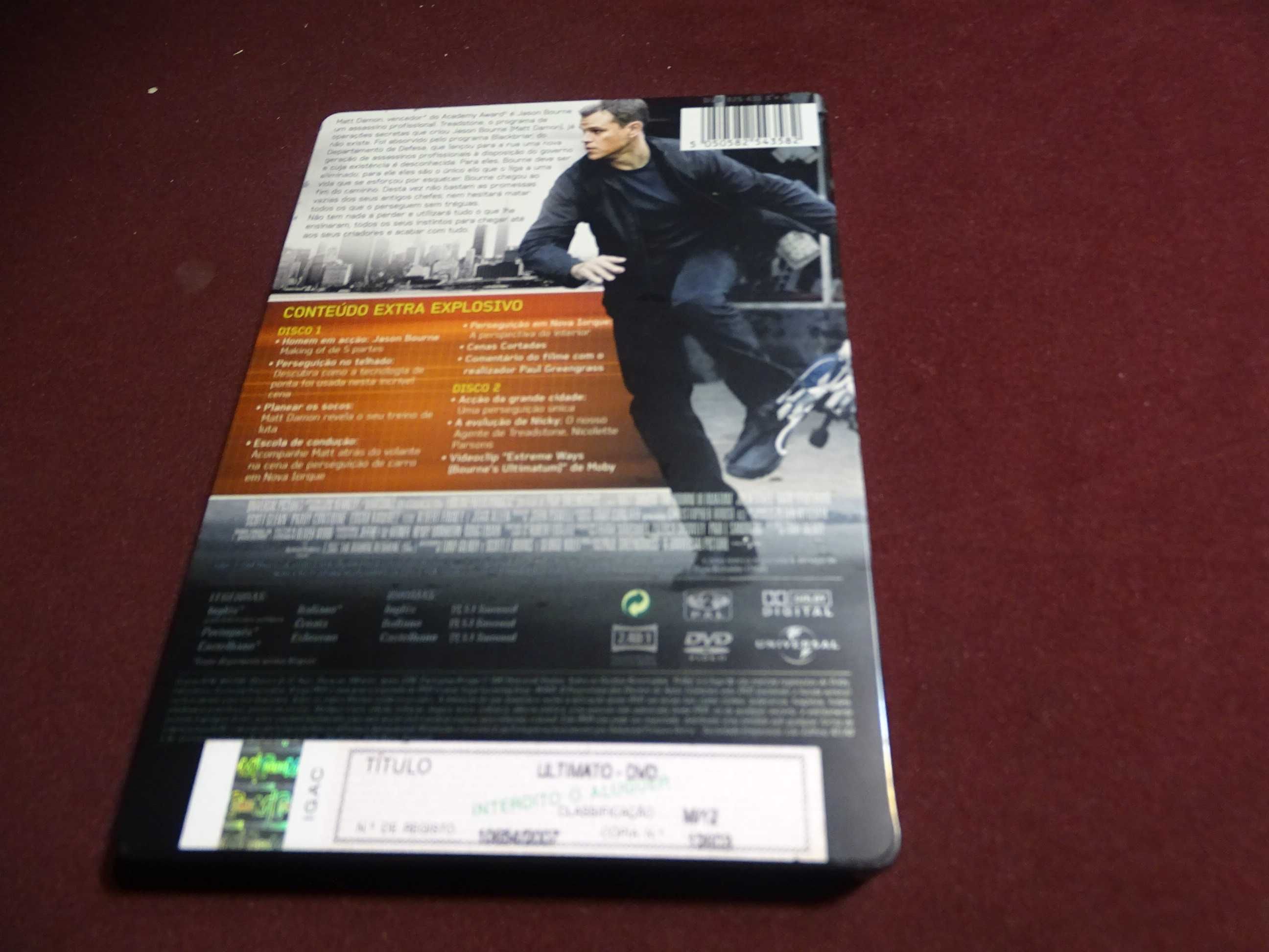 DVD-Ultimato-Matt Damon é Jason Bourne-Caixa metálica 2 discos