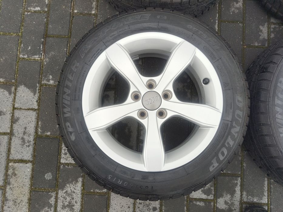 Koła zimowe oryginał Audi 5x100 6Jx15 et29 opony 185 60 R15 jak nowe