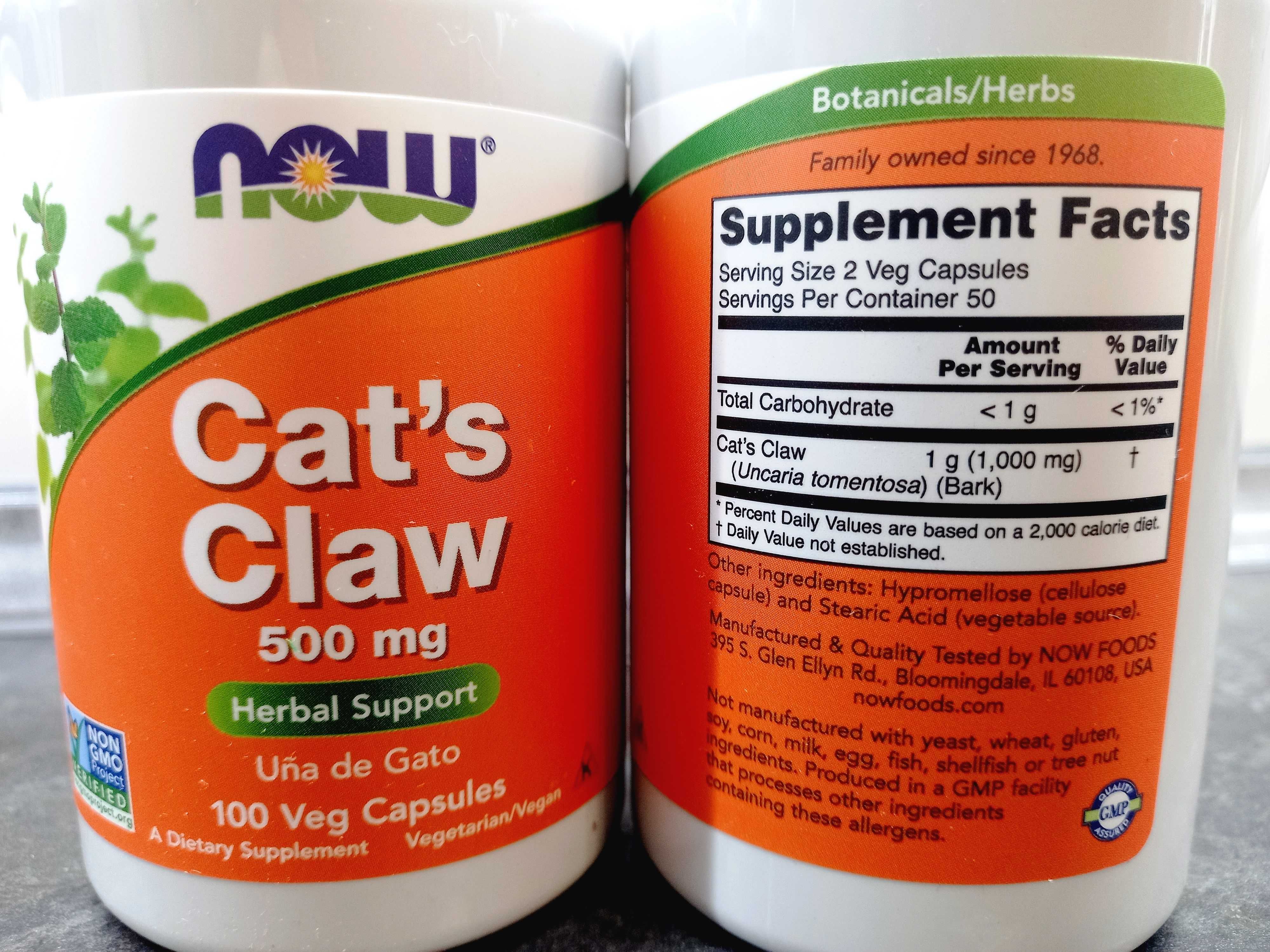 Now Foods, Cats Claw (100 капс.), кошачий коготь