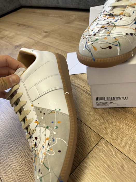 кеды Maison Margiela Gats mm6 painted white с краской
