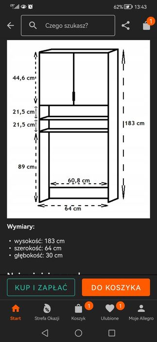 Szafka łazienkowa pod pralkę