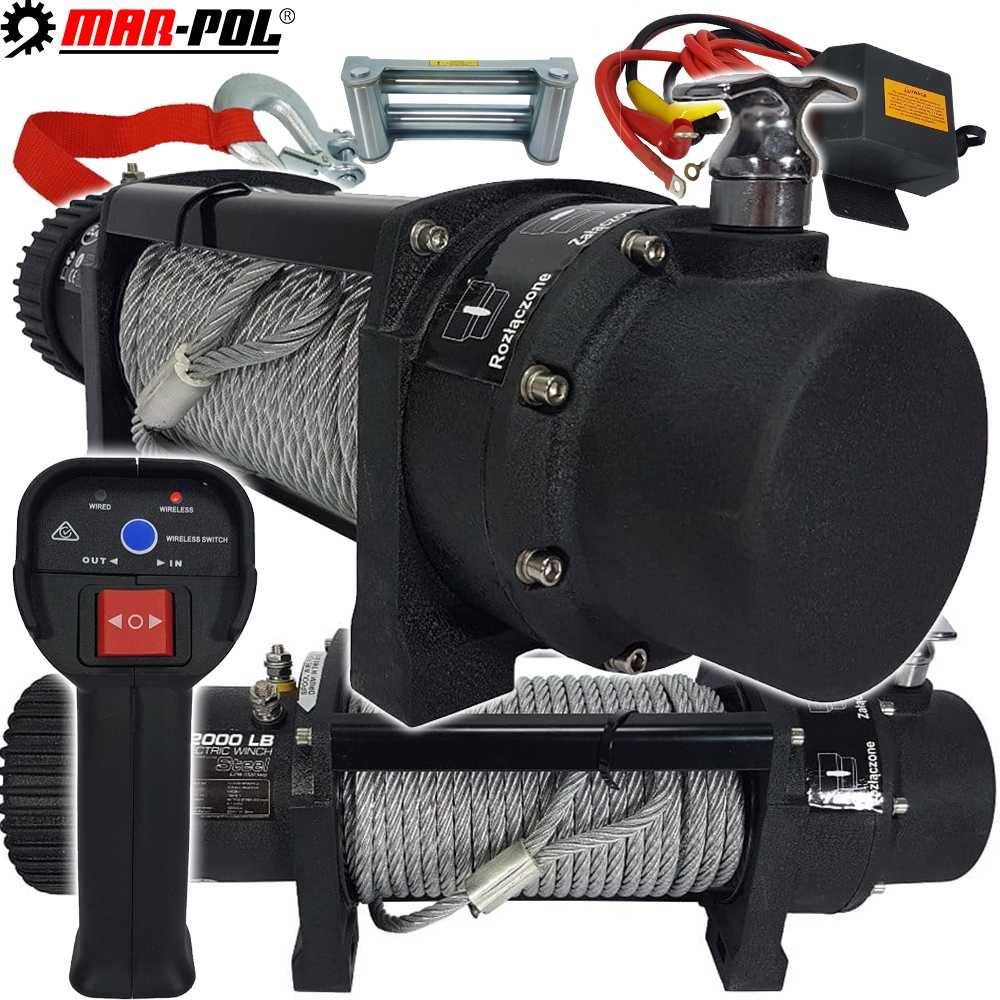 BJC Wyciągarka Winch Do Lawety 12v Stal 12000lbs 28m M80811