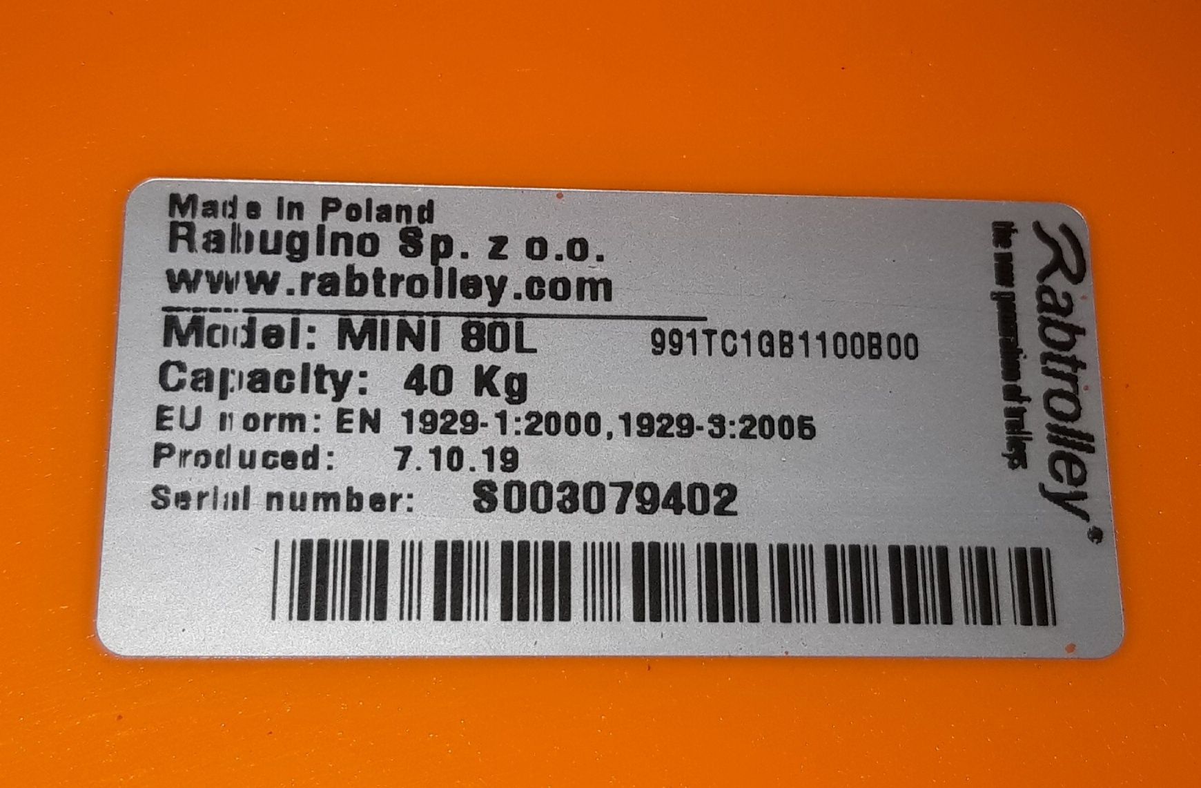 Wózek Sklepowy poj. 40 kg Firmy Rabtrolley w sprzedaży 6 szt