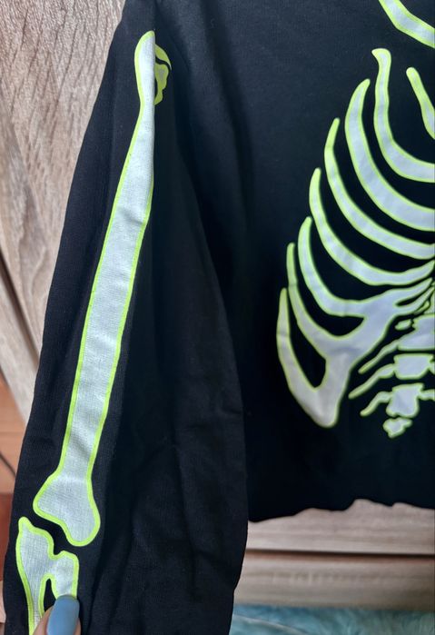 Czarna bluza szkielet, fluorestencyjna, halloween, uniseks