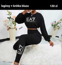 Dres damski EA7 Leginsy + krótka bluza