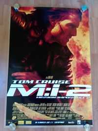 Plakat filmowy M:i-2 ( MISSION:IMPOSSIBLE ). Oryginał z 2000 roku.