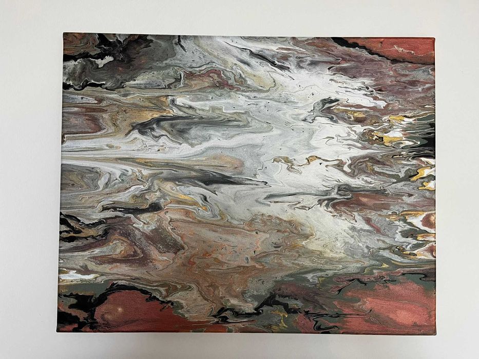 Obraz akrylowy, abstrakcja ręcznie malowany na płótnie, 40 x 50 cm
