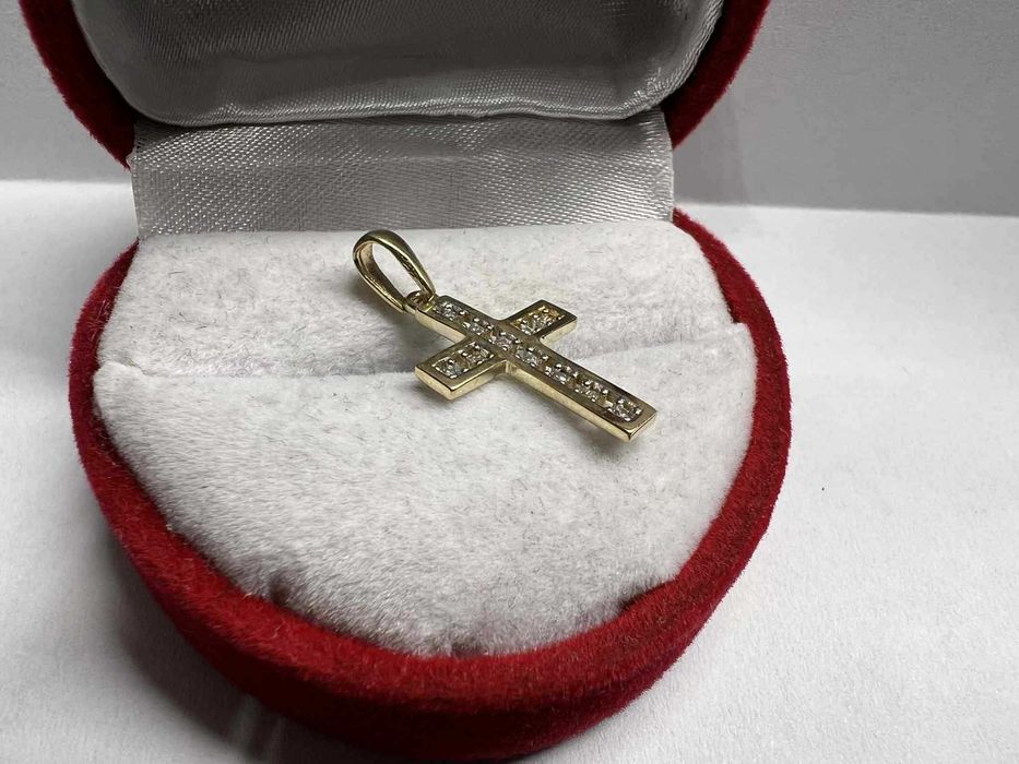Złota zawieszka wisiorek Krzyżyk próba 585 0,77g