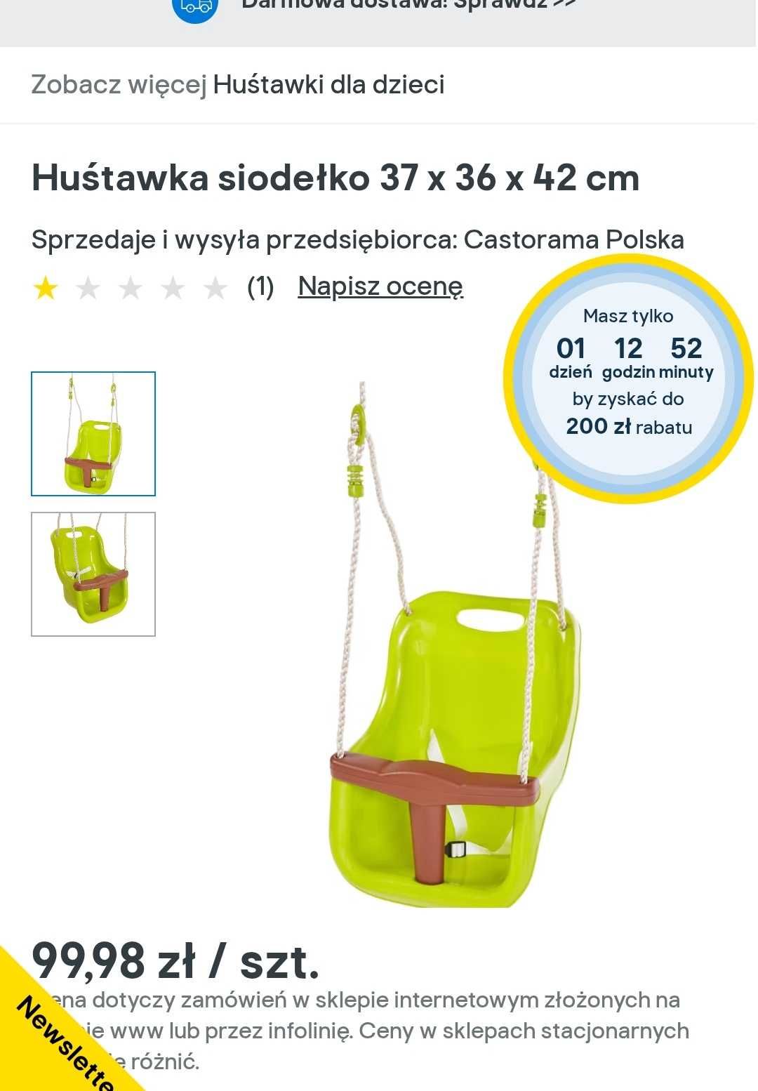 Huśtawka ogrodowa siodełko kubełkowe Castorama