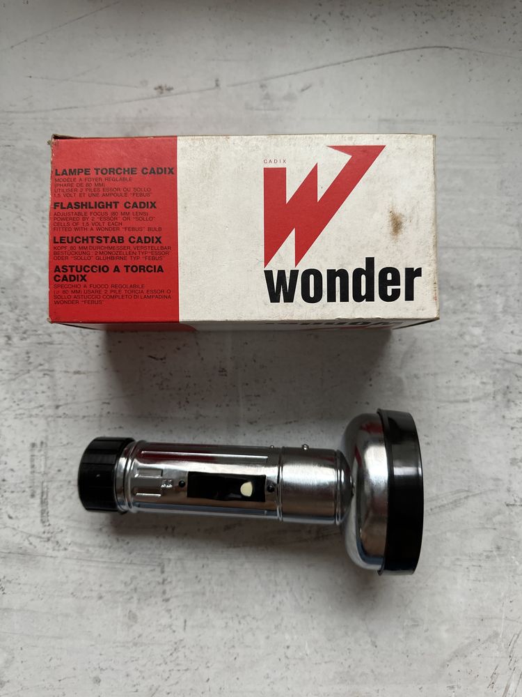 Stara latarka francuska Cadix Wonder nowa w pudełku zobacz