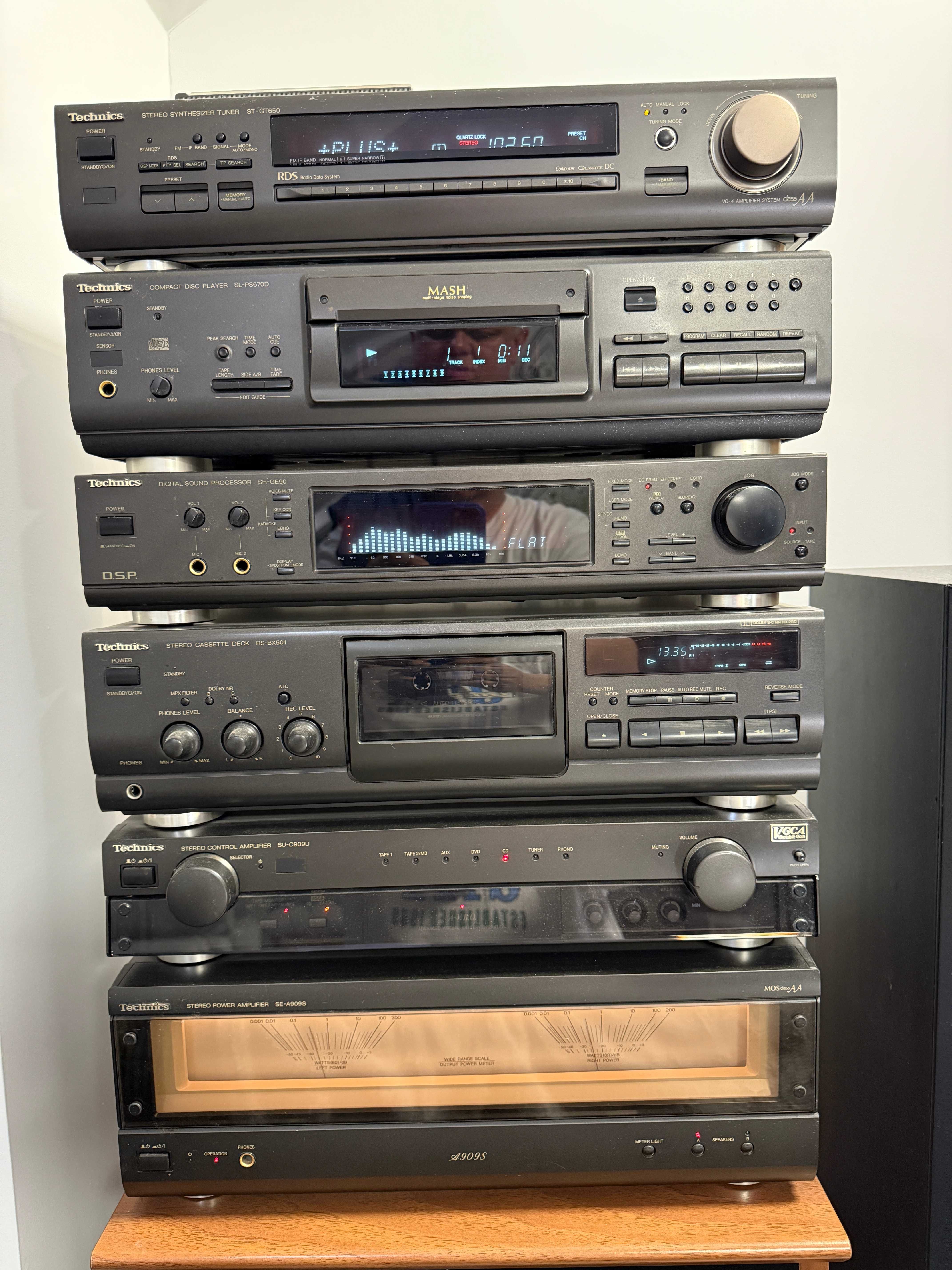 Technics Wieża stereo zestaw 6 elementów + Kolumny Polaris 300