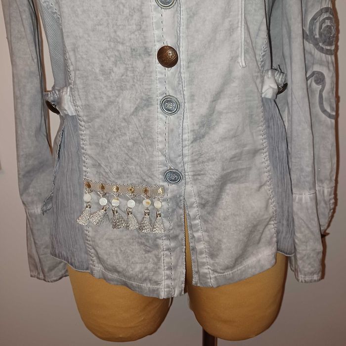 BOTTEGA bluzka tunika ciekawy oryginalny elegancki wygląd L/XL+