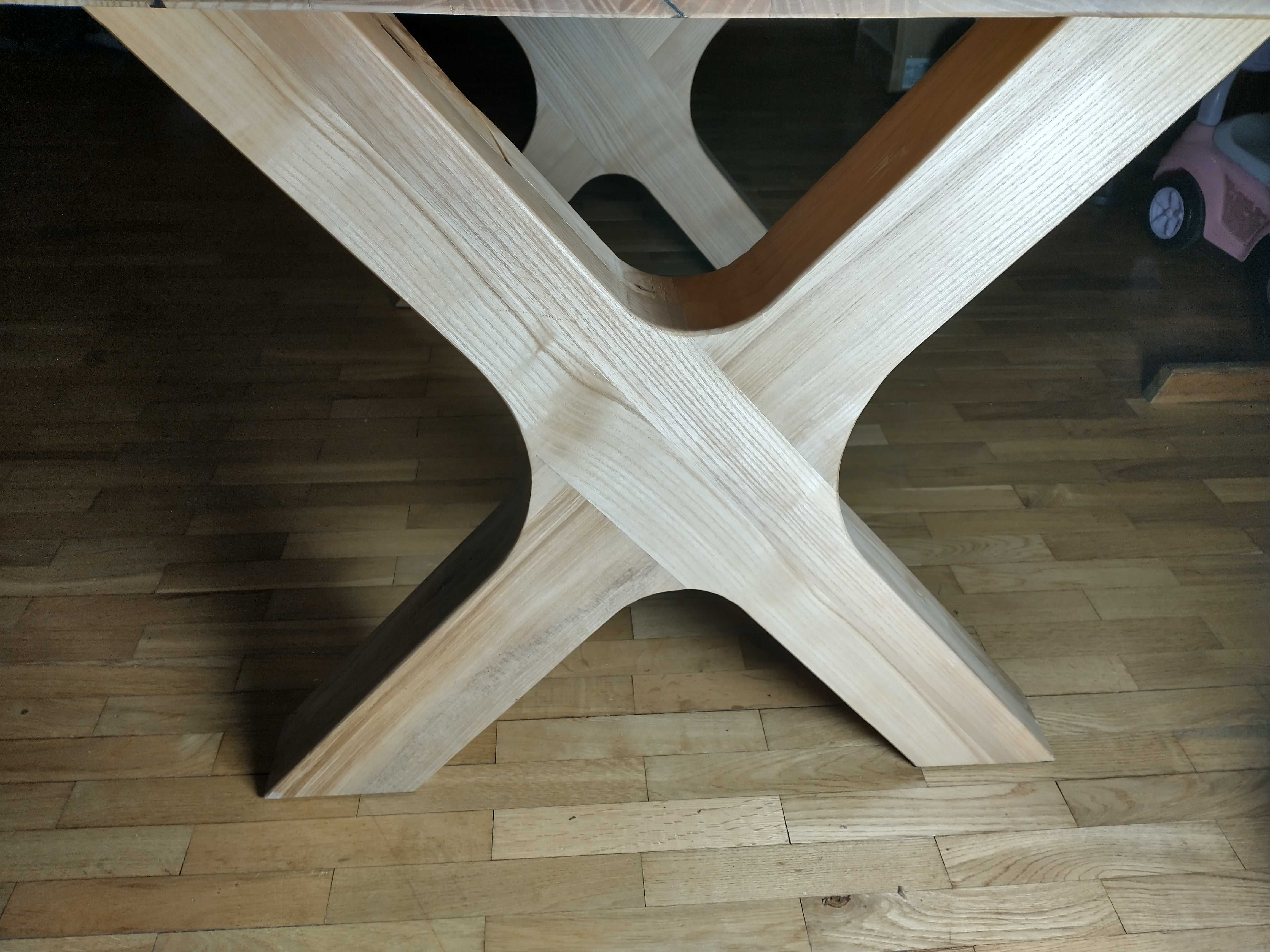 Stół drewniany jesion live edge naturalna krawędź klasa rustic