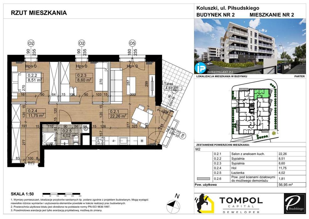 Osiedle Piłsudskiego II ETAP Koluszki | nowe mieszkanie 56,41 m²