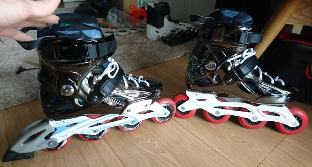 Rolki Powerslide Imperial 39 - 40, Szyny Rollerblade hamulec, dodatki