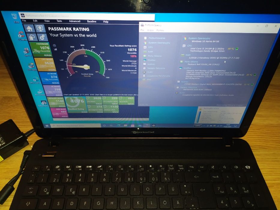 Laptop 15 Acer Packard Bell EasyNote TS P5WS0 Intel i5 WIN 10 HD SSD