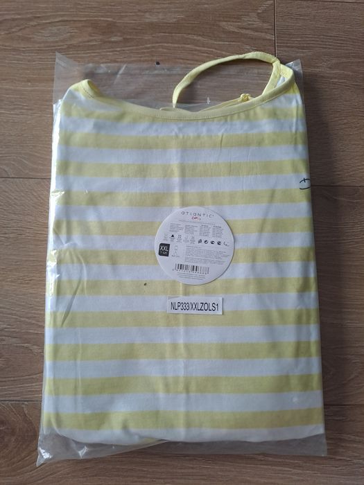 Piżama damska Atlantic, rozmiar XXL, kolor żółty, bawełna