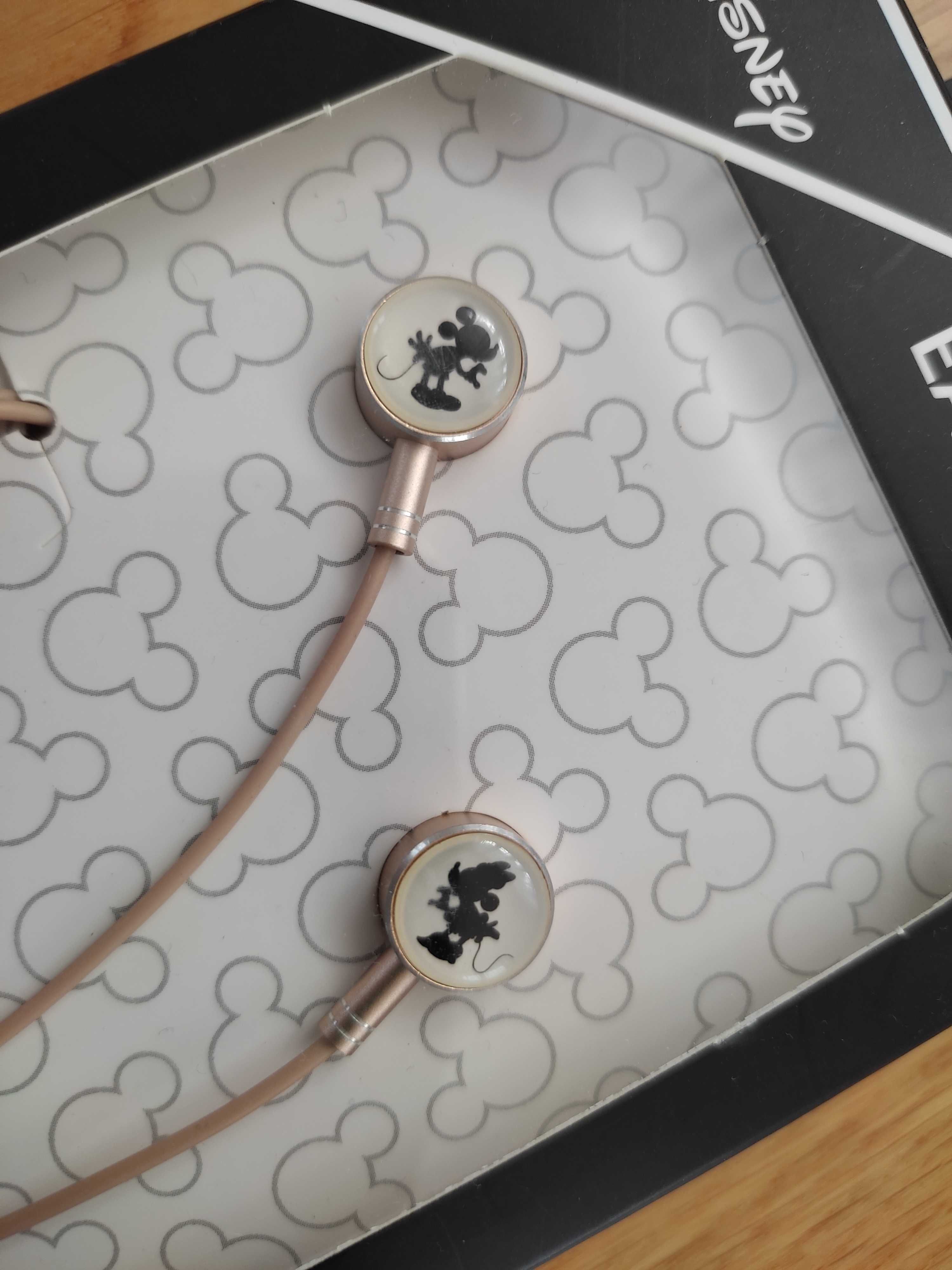 Słuchawki Przewodowe Douszne Disney złote MICKEY