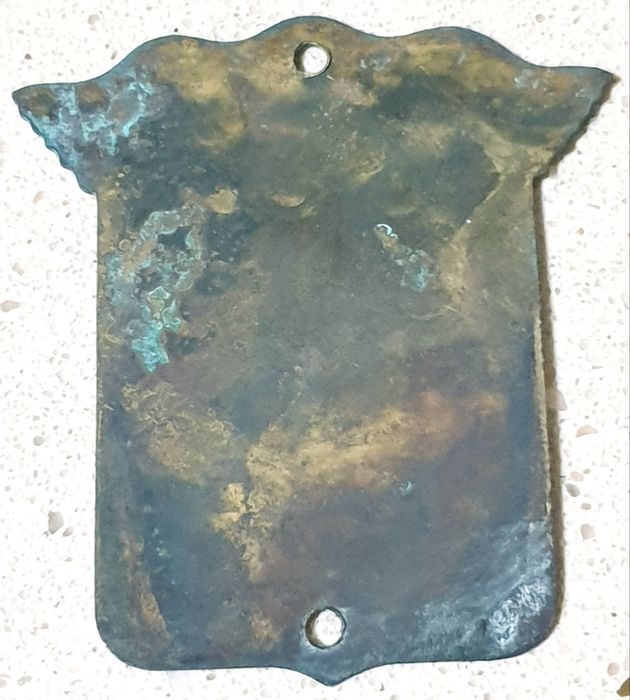 Antiga placa - emblema de marca de bicicletas REX em latão