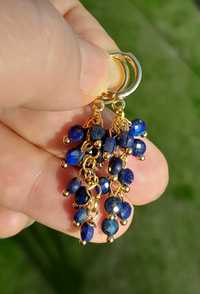 Pozłacane kolczyki z naturalnym kamieniem Lapis Lazuli.