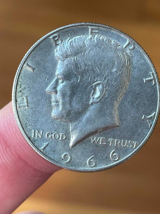 moeda em prata 1966 EUA half dólar