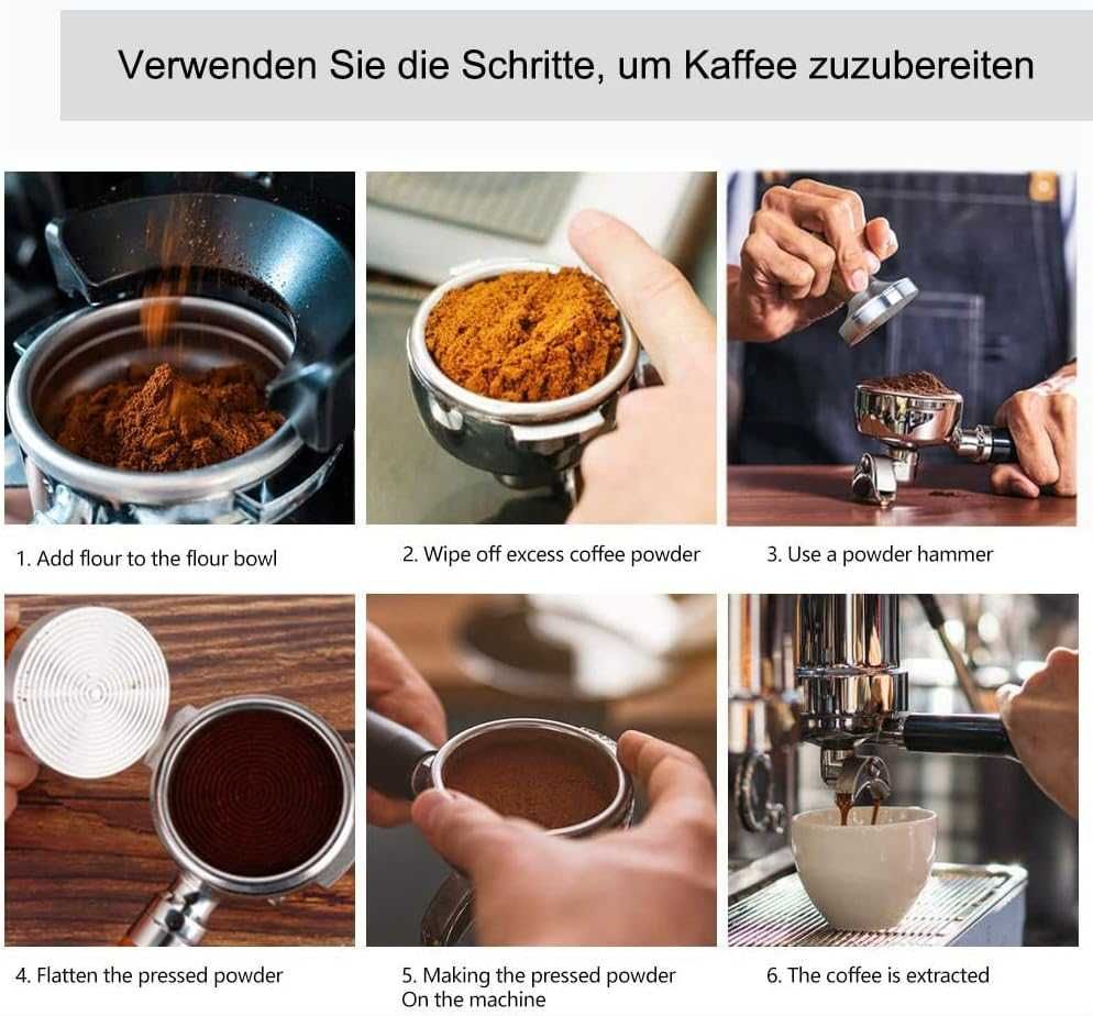 ACONDE Tamper do kawy, ze stali nierdzewnej, z silikonową podkładką