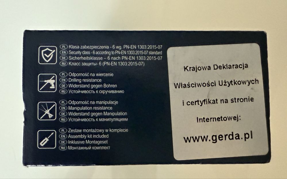 Wkładka do zamka drzwi GERDA S RIM6000 stary typ