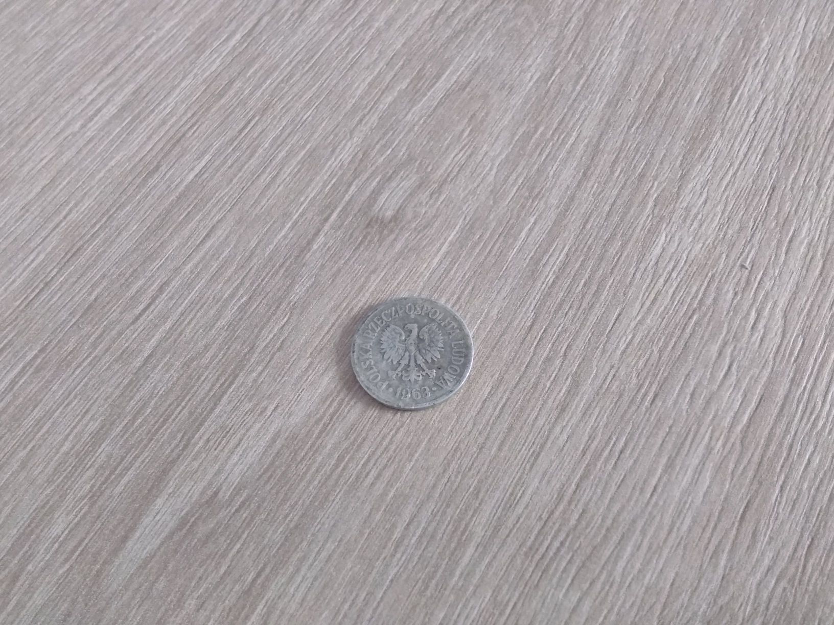 Moneta Aluminiowa 10 groszy 1963r. Bez Wybitego Znaku Mennicy Polskiej