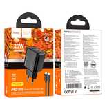 Сетевое зарядное устройство Hoco   PD30W+QC3.0 + кабель Type-C+Type-C