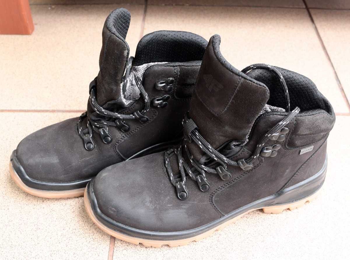 Skórzane buty zimowe z membraną damskie - 4F, raz ubrane