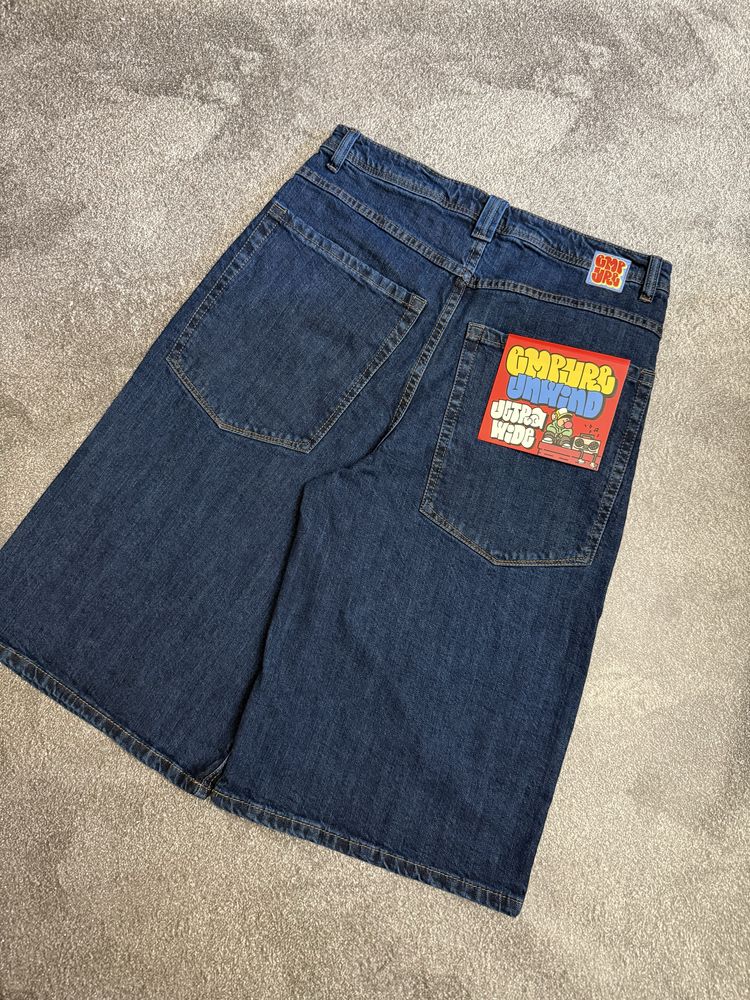 Шорты Empyre Unwind Ultra Wide Evening Dark Blue Denim Skate Shorts