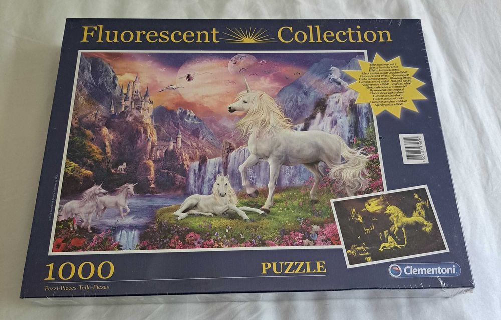 Puzzle HQ Fluorescente - Unicórnio - 1000 peças - Clementoni - Novo!