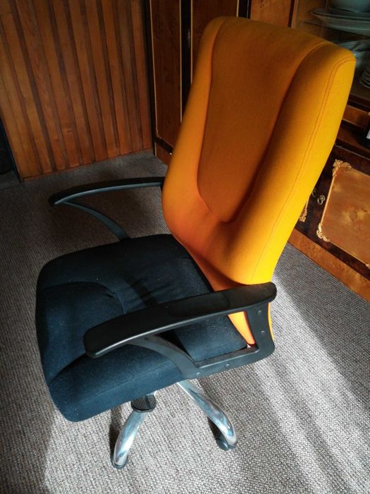 Fotel biurowy obrotowy krzesło czarno-pomarańczowy regulacja wys. iGo®