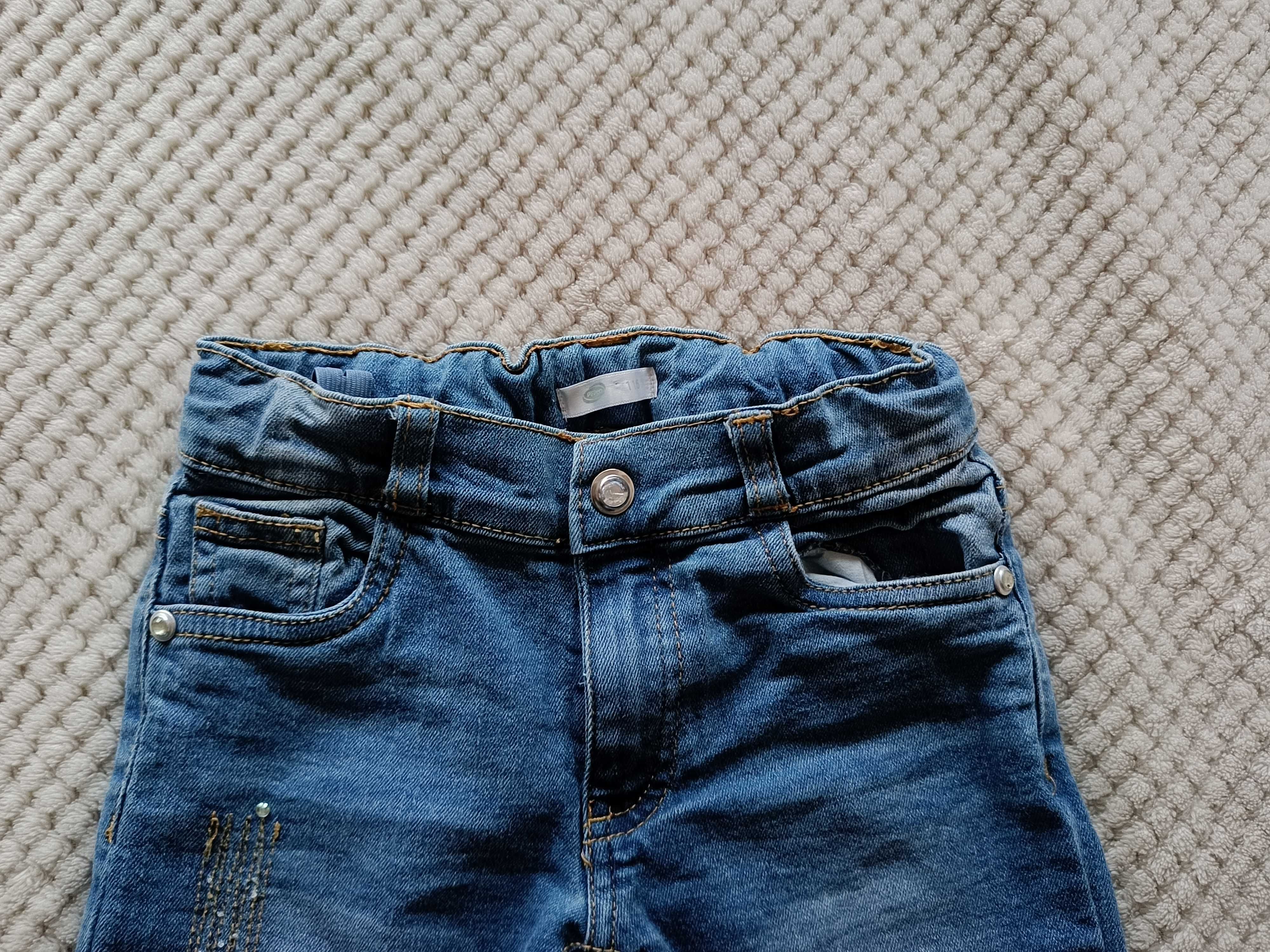 jeansy skiny r. 116, 5-6 lat, modne, stan IDEALNY