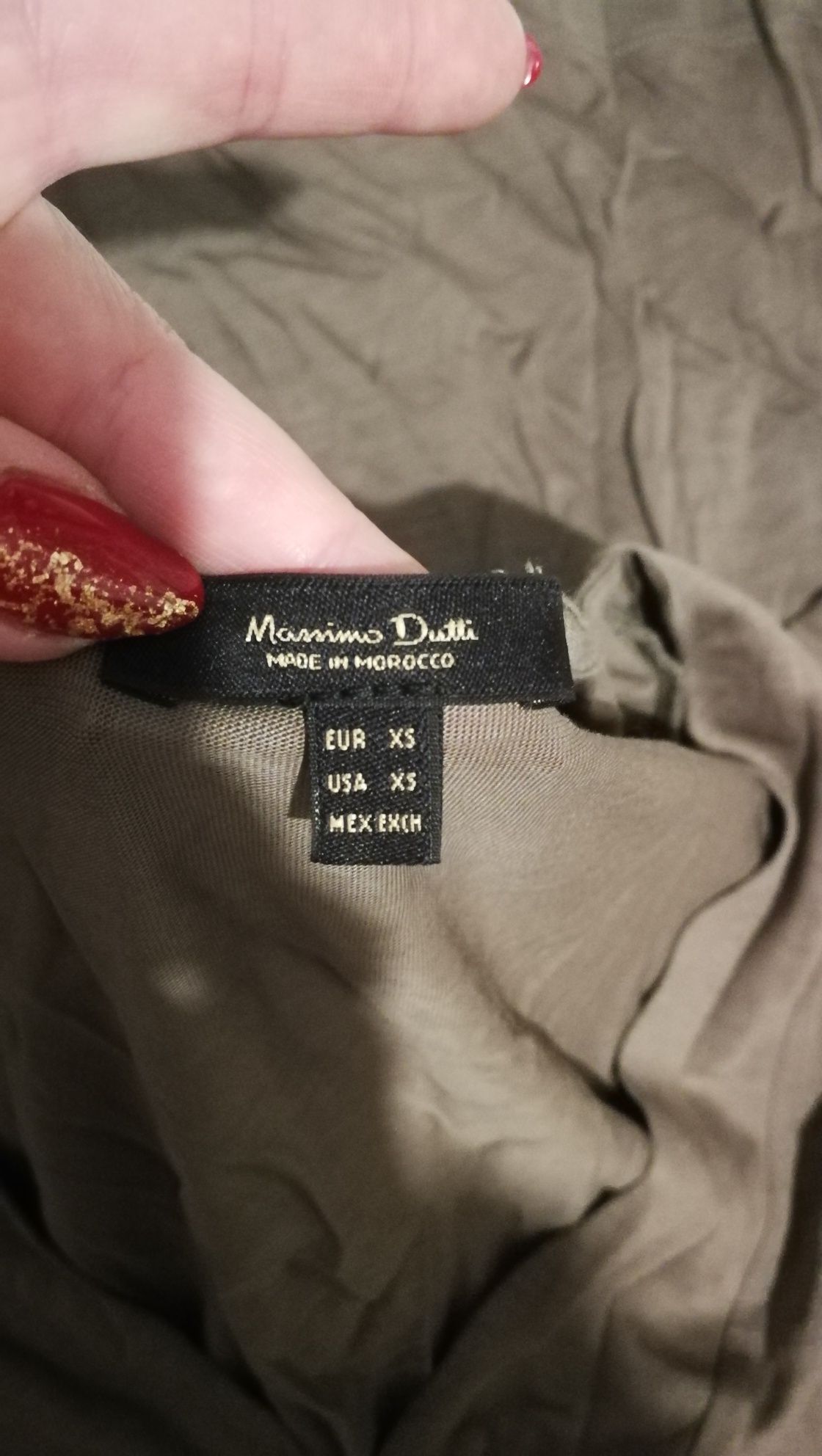 Sukienka MIDI khaki oliwkowa Massimo Dutti 100% lyocell lato 2024