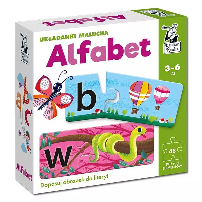 Puzzle 24 elementy. Układanki malucha. Alfabet. Kapitan Nauka - gry