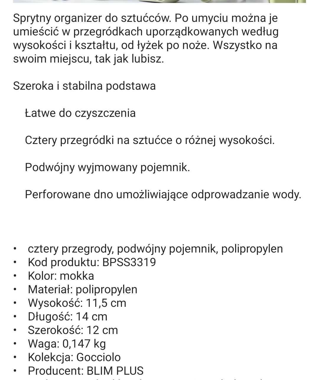 Pojemnik ociekacz beżowy na sztućce, szczoteczki itp. Włoski NOWY