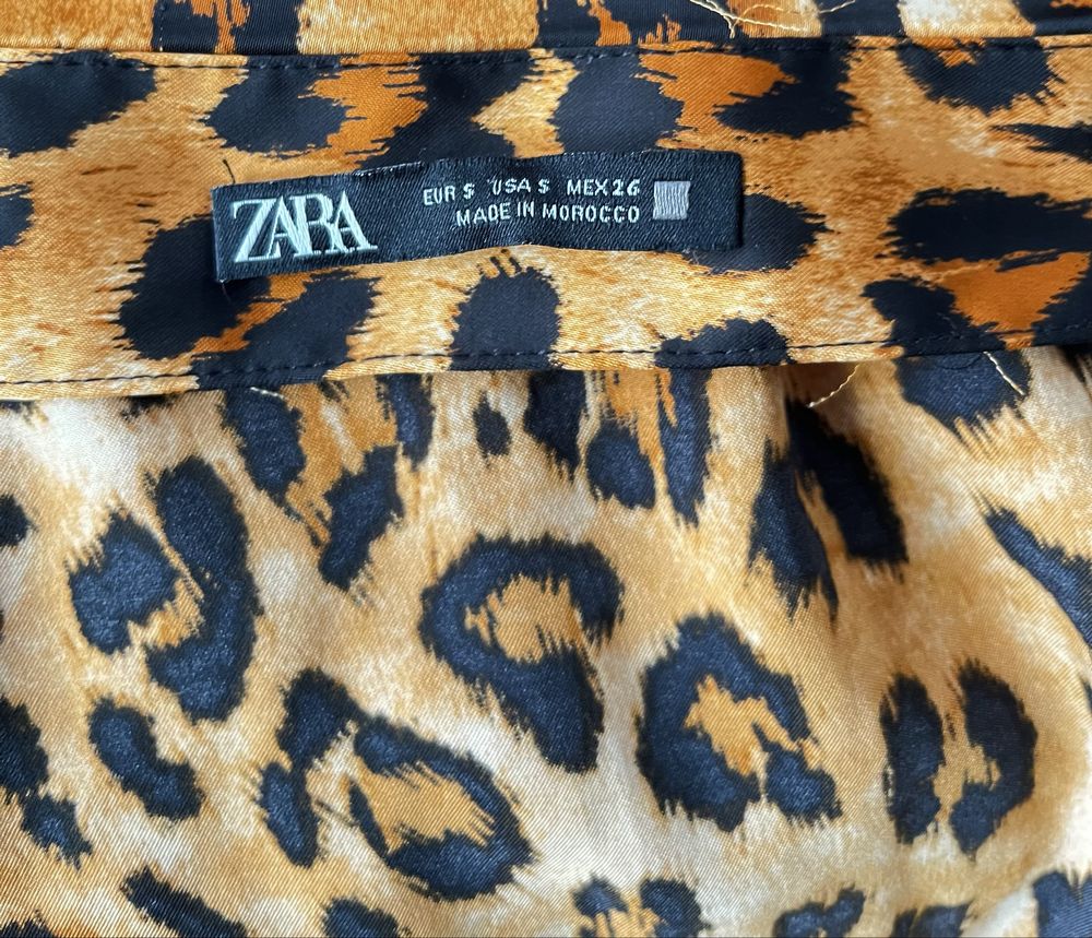 Spódnica midi w panterkę Zara S