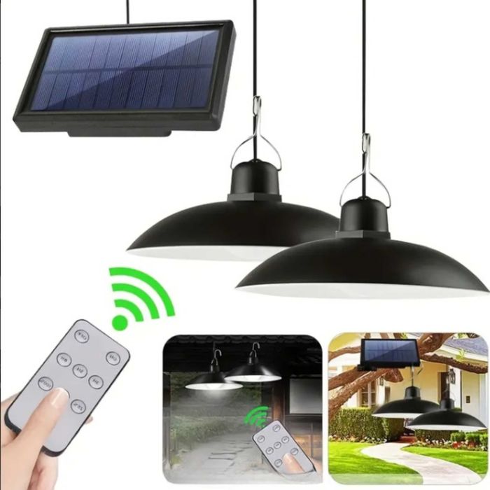 2x Lampa Solarna ŻYRANDOL Wisząca LAMPKA Ogrodowa LED Czujnik + Pilot