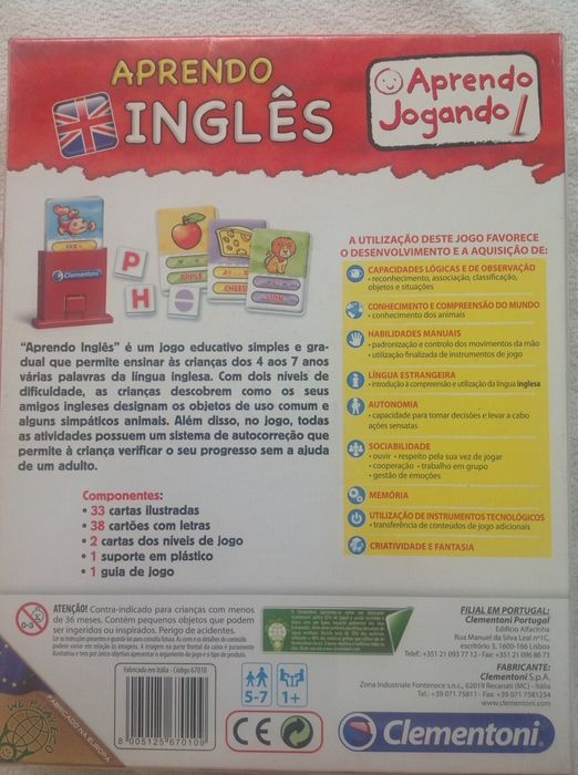 Jogo aprendo inglês 5/7 anos NOVO