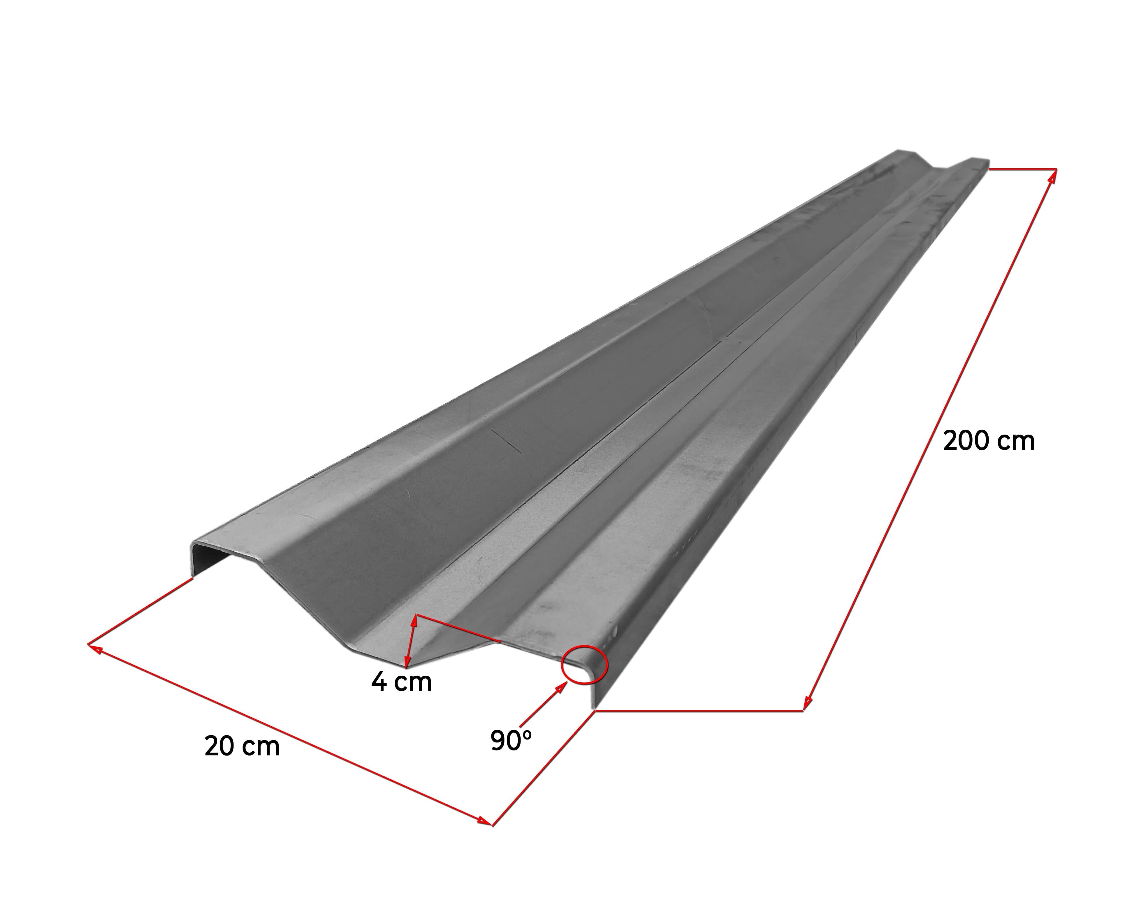 Blacha 2 mm profilowana duży trapez długość 200 cm wysokość 20 cm