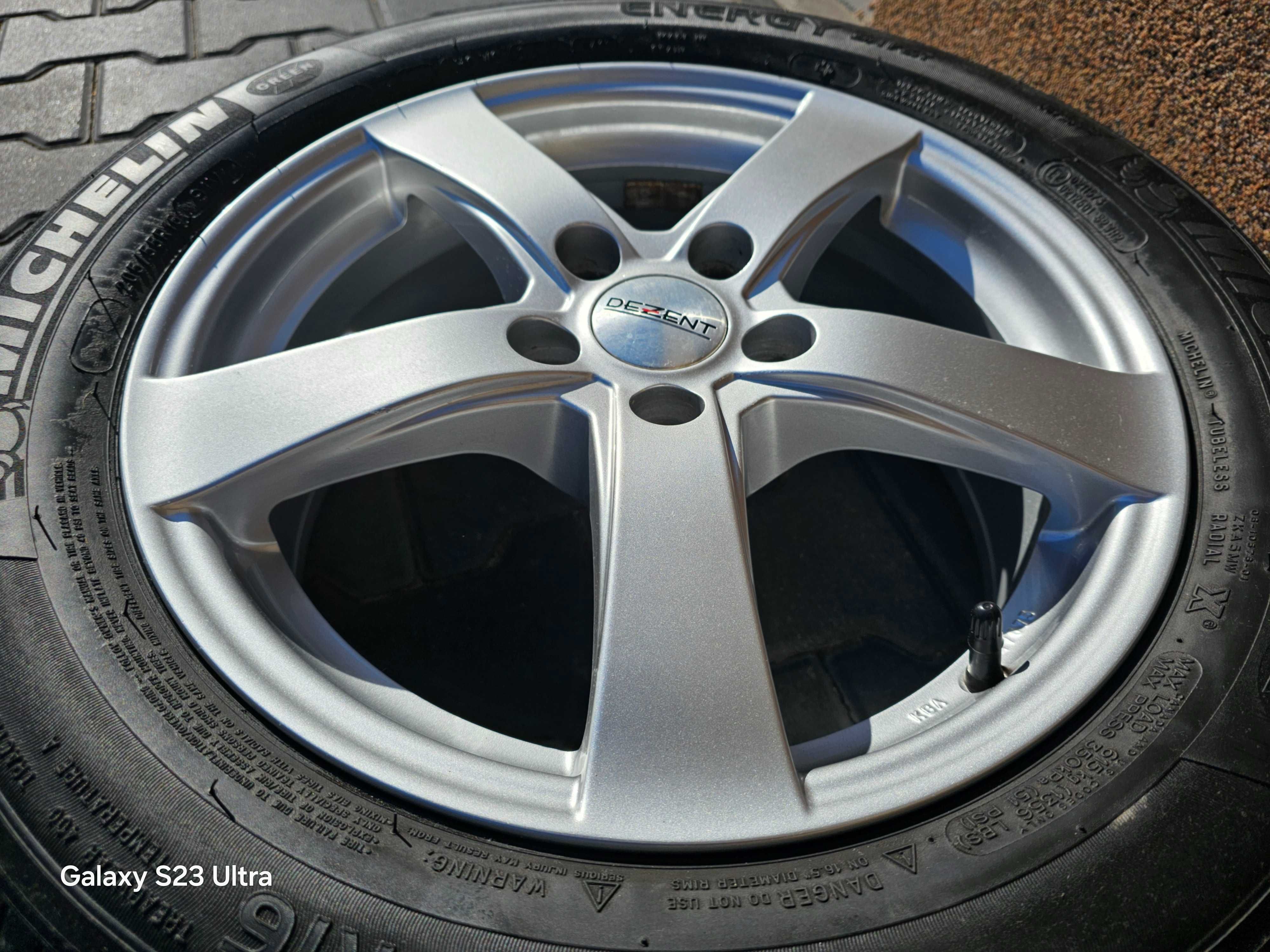 Alufelgi Dezent RE z oponami Michelin 205/55 R16 lato + czujniki tpms