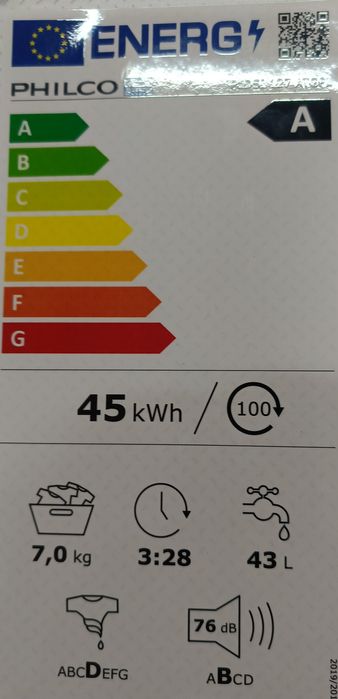 Pralka PHILCO PLDSI 127 ATGPL 1200 obr./min. 7KG gwarancja 5 lat