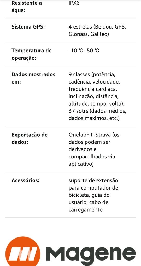 Computador de bicicleta Magene C406