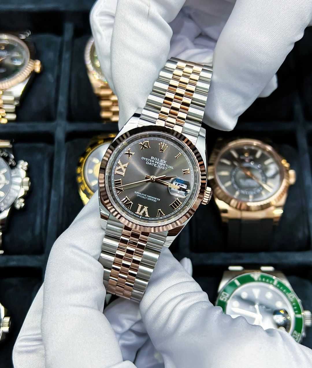 Rolex Datejust 36mm двоколірний/сірий