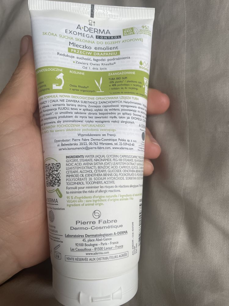 A-Derma exomega control 200ml mleczko emolient balsam