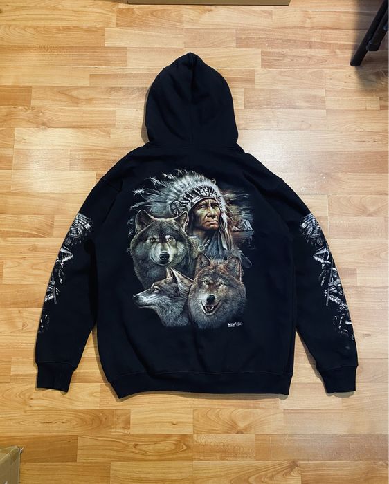 (L) Черное худи с волками nike wolf худі з вовками кофта толстовка