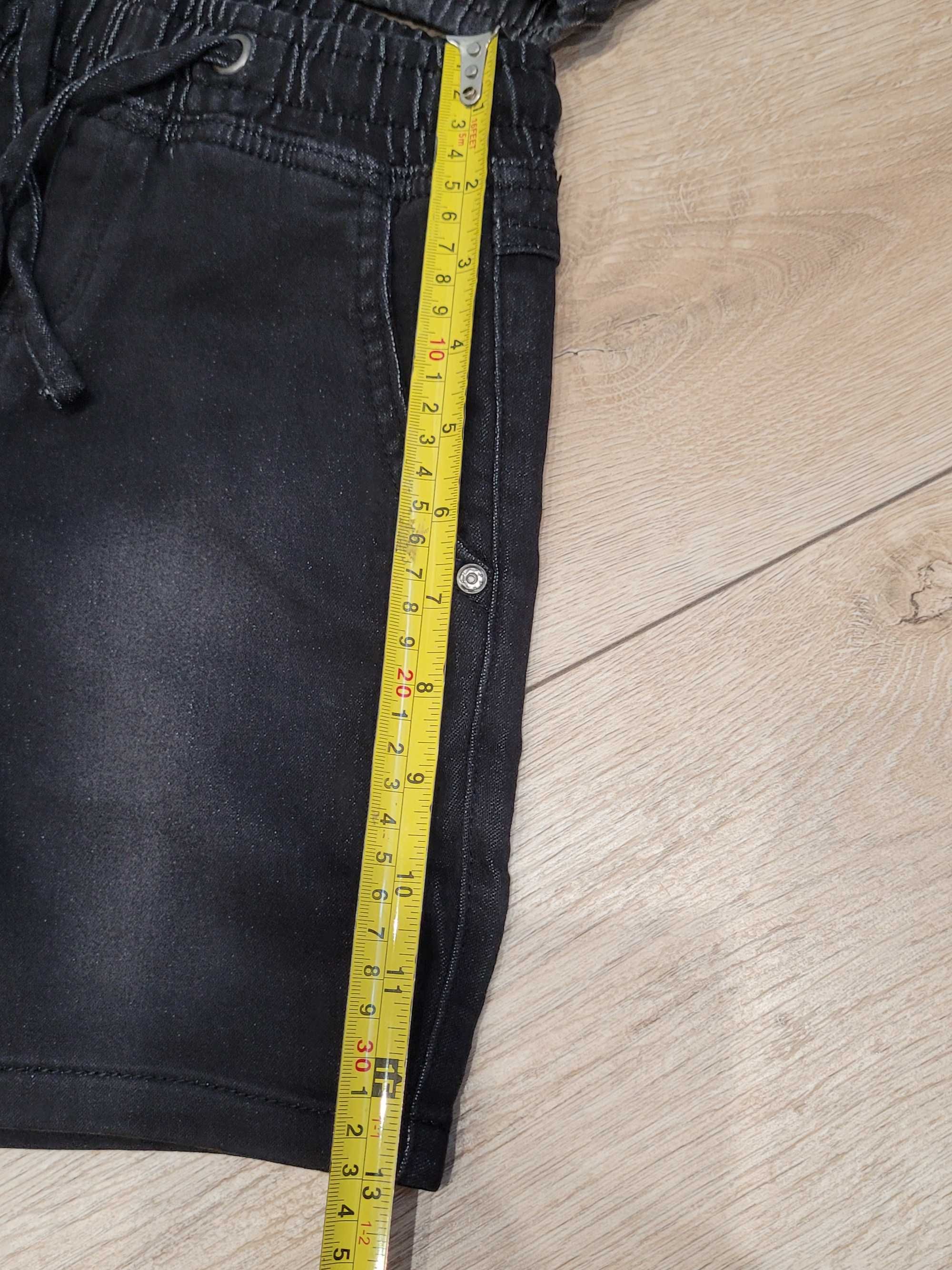 128 Nowe szorty 2 pary krótkie spodenki chłopięce jeansowe czarne Lidl