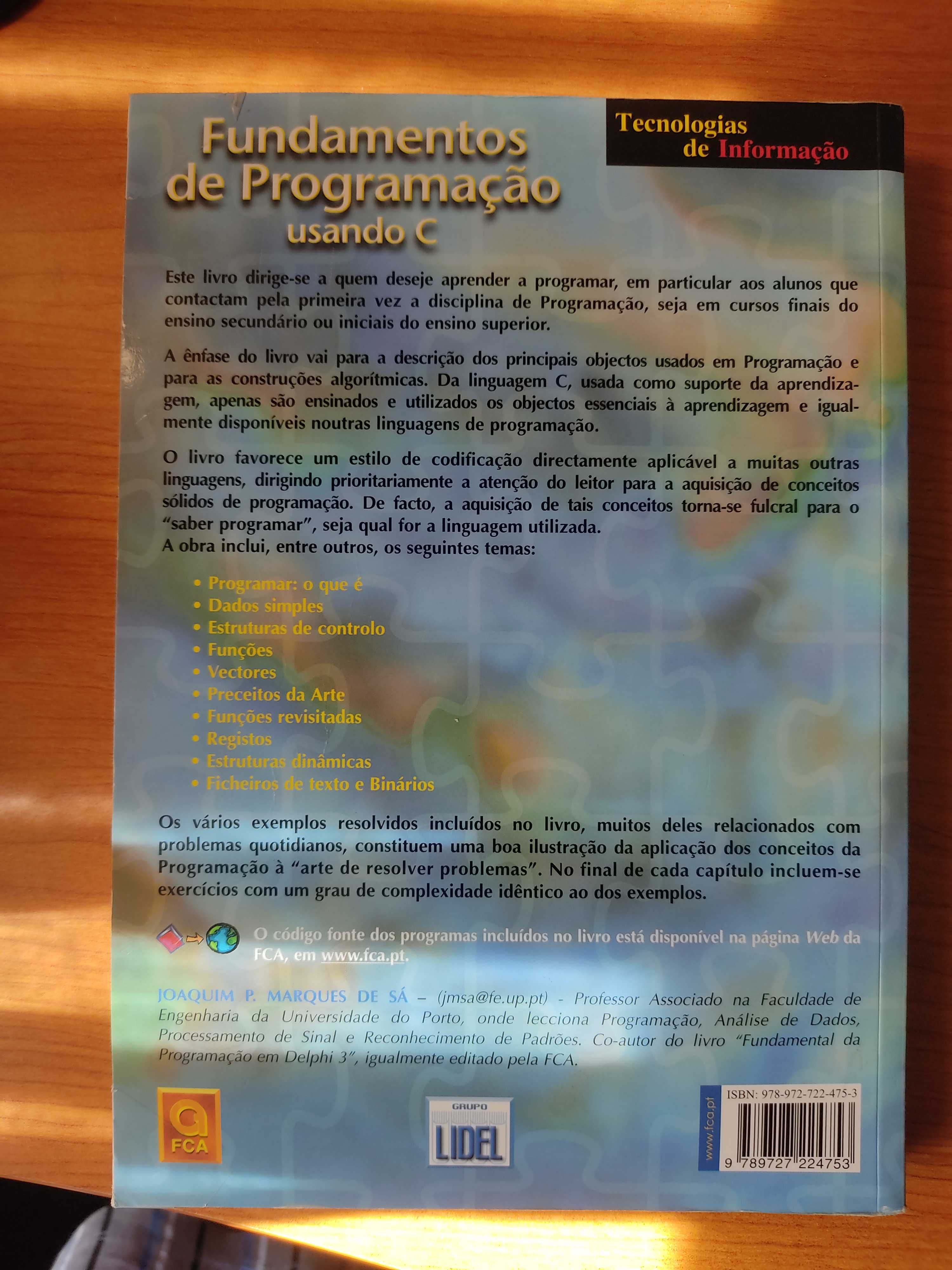 Livro "Fundamentos de Programação Usando C" Setembro 2004