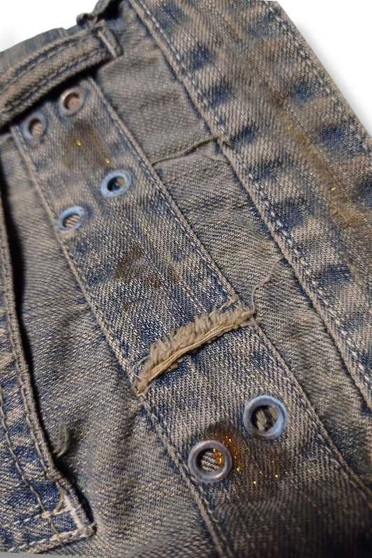 Vintage Distressed Style Playboy Pants y2k spodnie jeansowe biodrówki